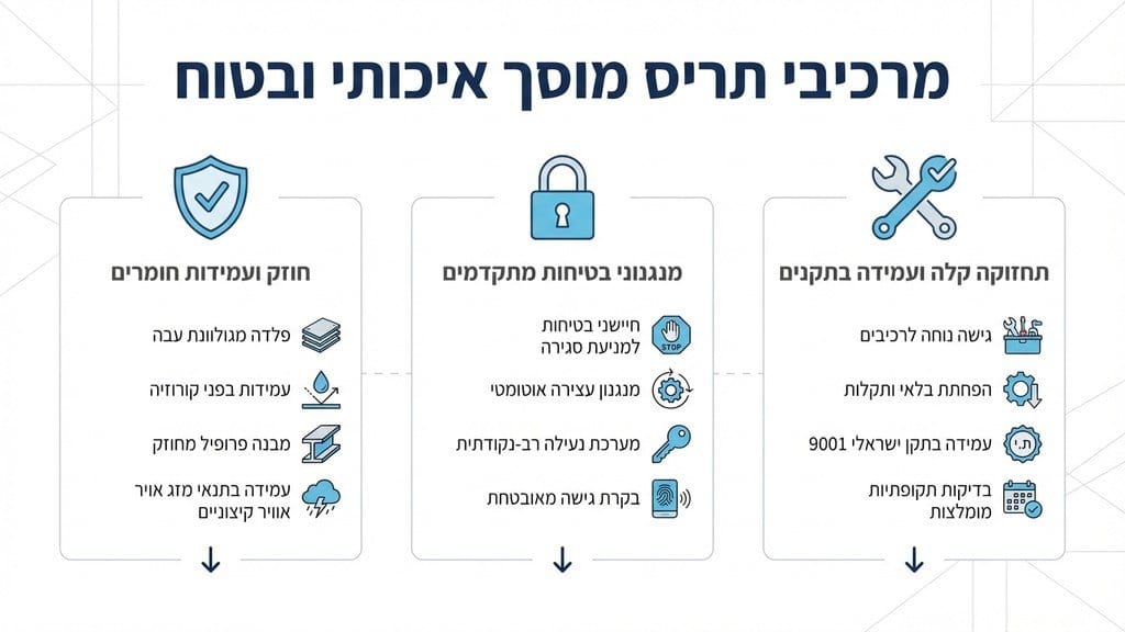 נוצר על ידי מודל בינה מלאכותית Gemini Pro תריסים למוסכים בעיצוב מודרני המשתלבים בחזית הבית