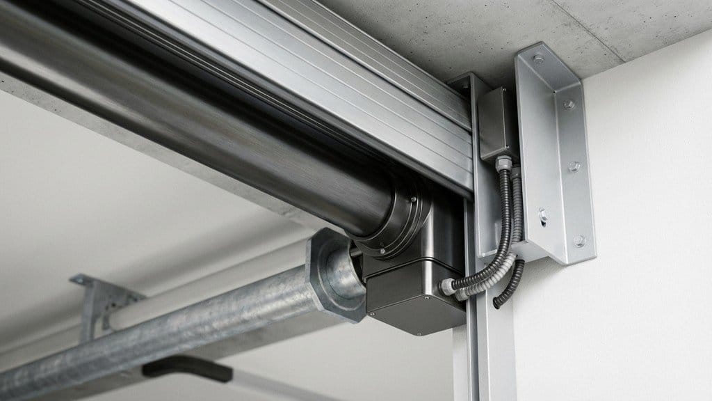 נוצר על ידי מודל בינה מלאכותית Gemini Pro מנוע חשמלי מתקדם עבור תריס גלילה למוסך