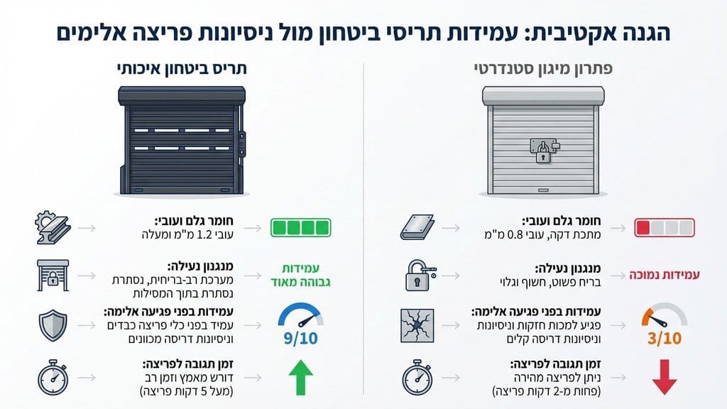 נוצר על ידי מודל בינה מלאכותית Gemini Pro תריס ביטחון איכותי המותקן בחזית מחסן לוגיסטי