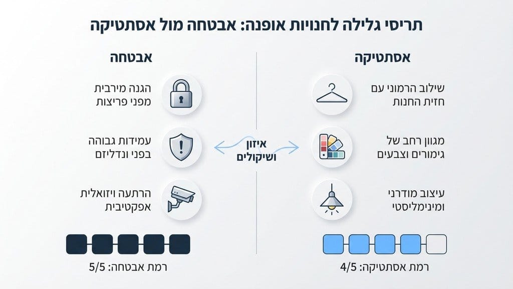 נוצר על ידי מודל בינה מלאכותית Gemini Pro תריס גלילה לחנויות בגדים סגור בשעות הלילה